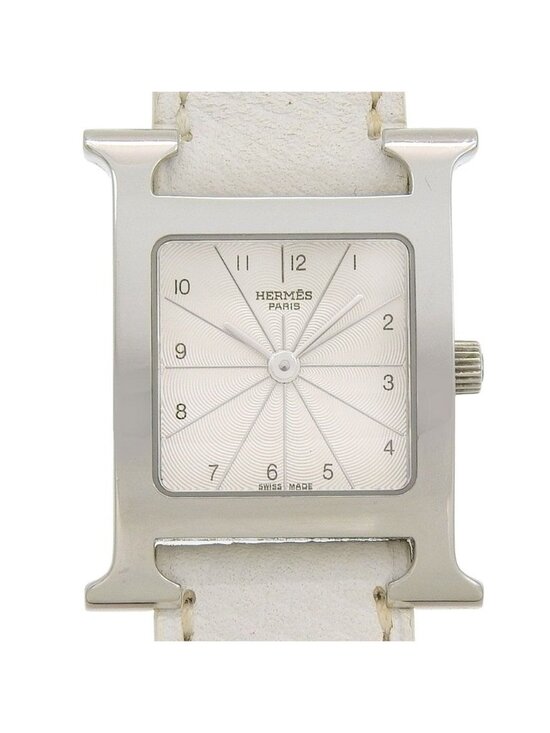 Hermes Watch Double Tour Stainless Steel Smooth Leather Silver main image 9